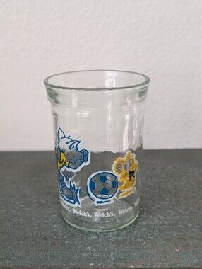Vintage Welch's Tom & Jerry Juice Glass Jelly Jam Jar Soccer Ball 1991